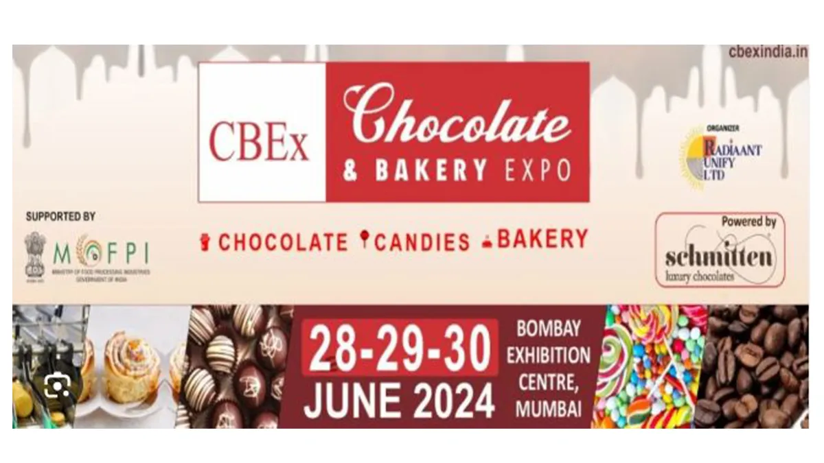 Chocolate & Bakery Expo 2024 on June 28, 29, and 30 at Bombay Exhibition Centre in Mumbai