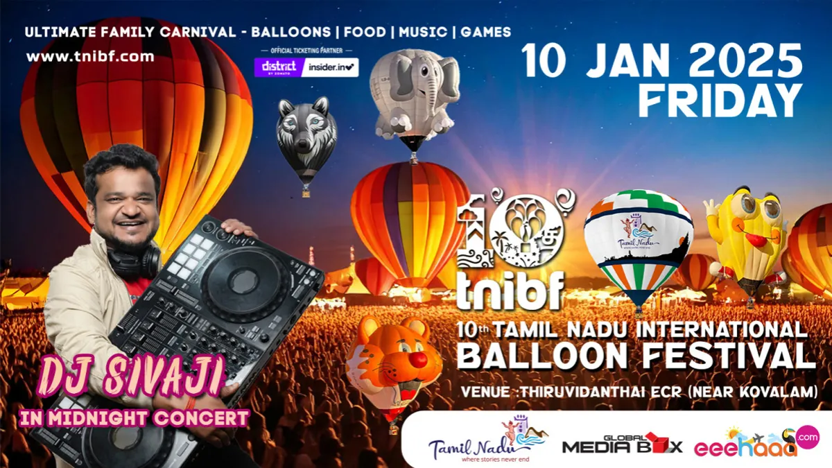 Tamil Nadu International Balloon Festival from January 10 to 12