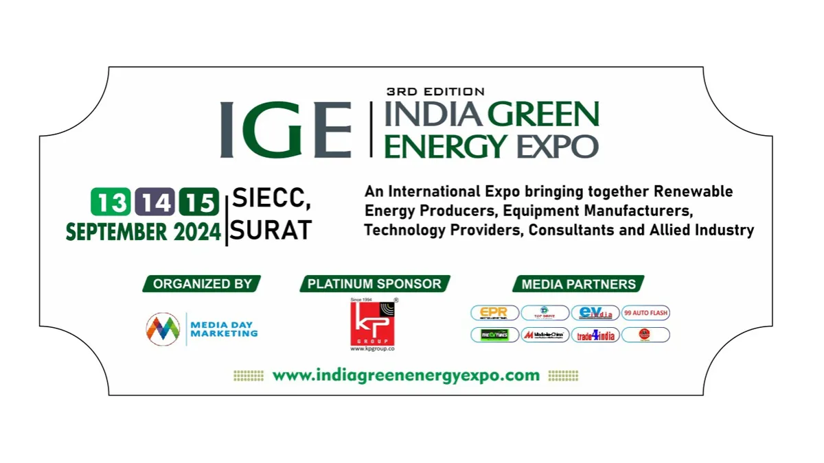 India Green Energy Expo to be held in Surat on September 13, 14 and 15