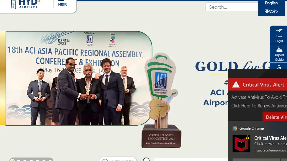 Rajiv Gandhi International Airport has launched the Telugu interface on its official website  