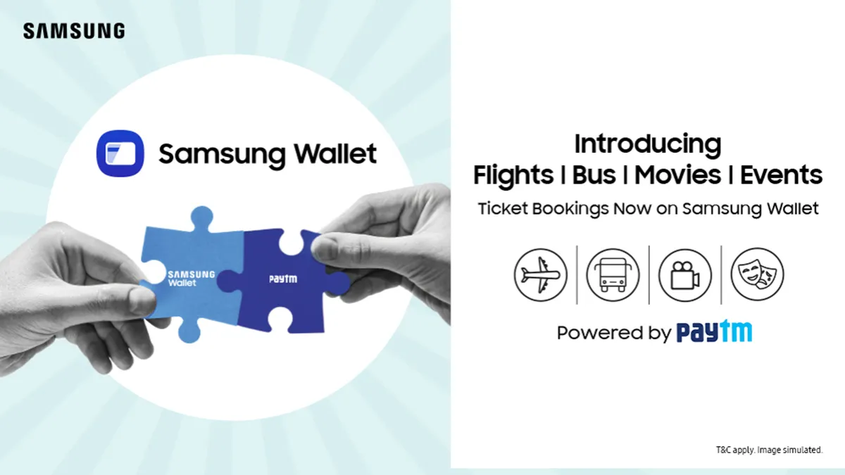 Samsung India partners with Paytm to launch flight, bus, movie and events ticket bookings on Samsung Wallet 