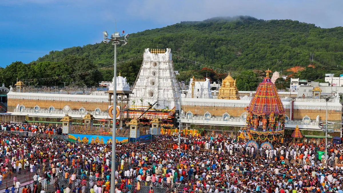 Thousands of devotees participated in Rathotsavam of the ongoing annual Brahmotsavams of Lord Venkateswara, at Tirumala 