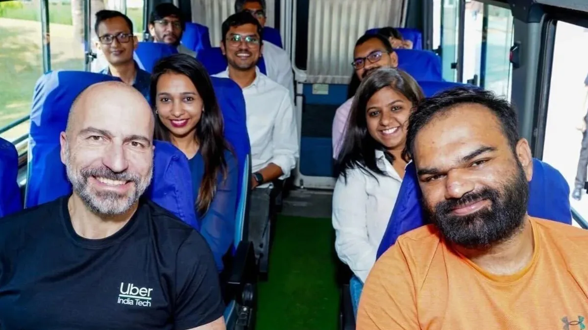 Uber Shuttle enhances India's mobility options; Uber CEO shared a photo of himself using the company's Shuttle Bus service