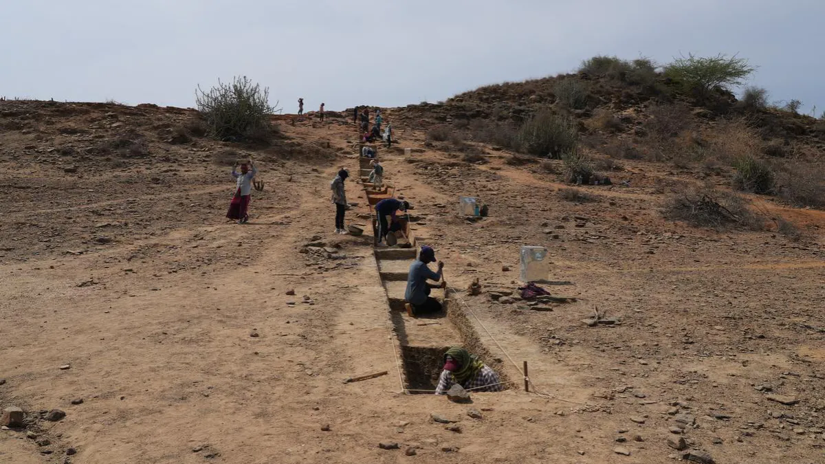 Archaeologists from Kerala University with more crucial findings from a 5,200-year old Harappan settlement at Padta Bet in Kachchh district