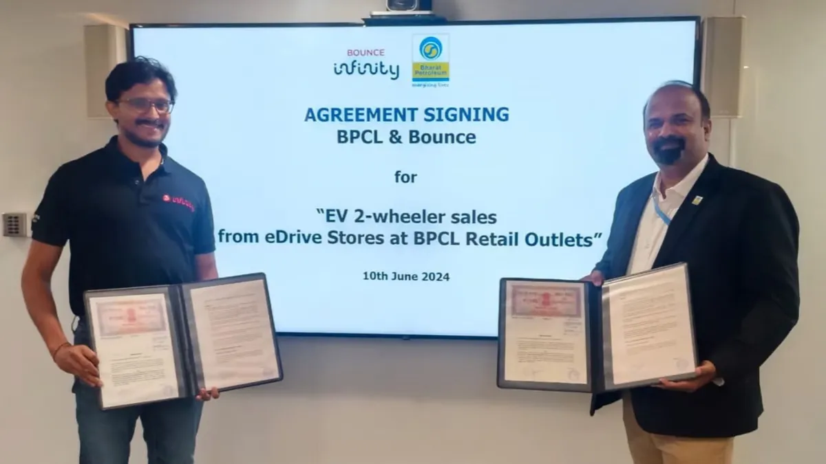 BPCL partnered with Bounce Infinity to launch eDrive stores and accelerate the adoption of EVs 