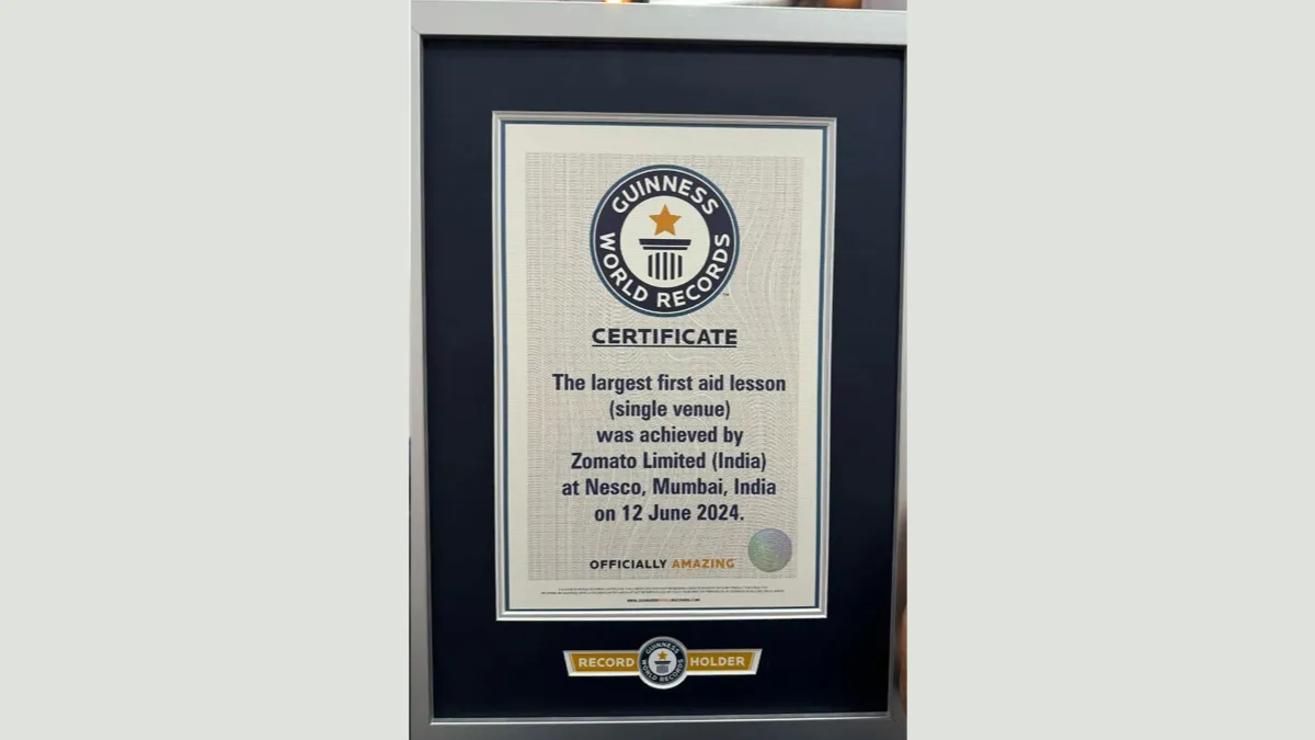 Zomato broke Guinness World Record after training 4,300 delivery partners at a single venue 