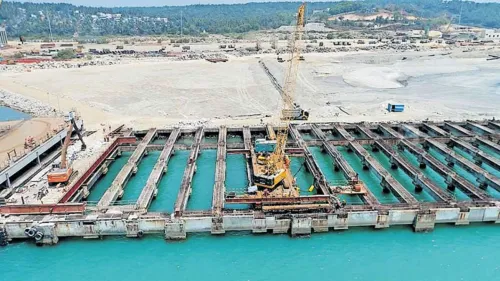 10 giant cranes required for the port operation were brought Vizhinjam Seaport