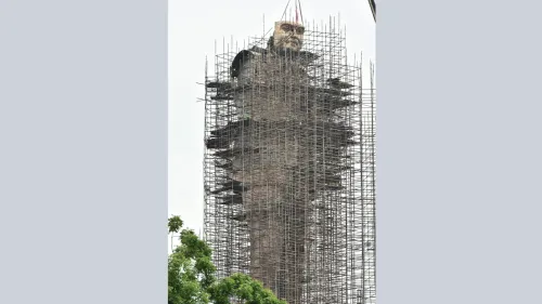 125-foot-statue of B.R. Ambedkar, at the Dr. B.R. Ambedkar Memorial Park; 95 % of construction work completed