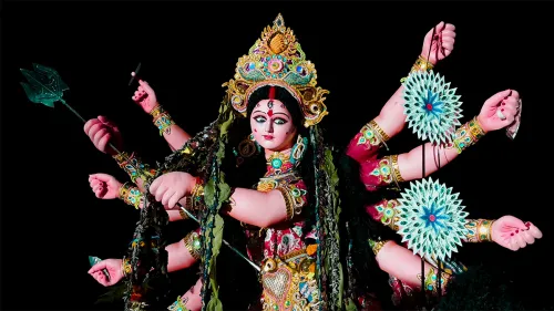 A preview show of Durga Puja festival art began in Kolkata on Wednesday