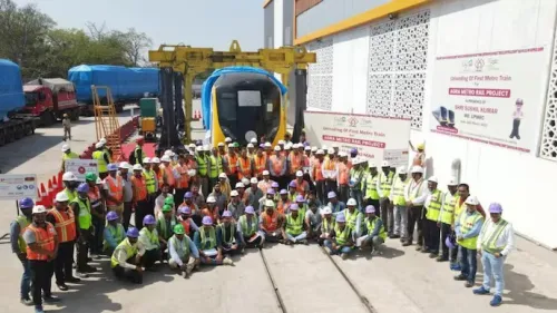 First train for the Agra Metro project arrived at the depot in the city