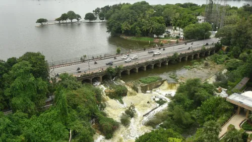 The Lake Front Park of the Hussainsagar lake with elevated walkways and a cantilever pier is all set to open