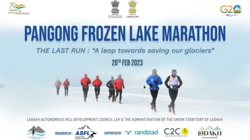 Second edition of Ladakh's Pangong Frozen Lake Marathon took place on February 20