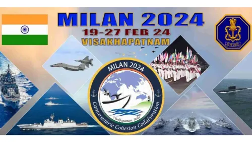 Sea phase of MILAN-2024 kicked off in Visakhapatnam with a remarkable display of cooperation among ships and aircraft on Sunday