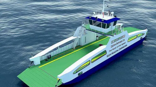 Construction of the third roll-on roll-off vessel for the Kochi Corporation will begin next month