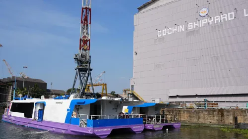 Cochin Shipyard Limited delivers the 11th electric hybrid 100-passenger ferry to Kochi Water Metro